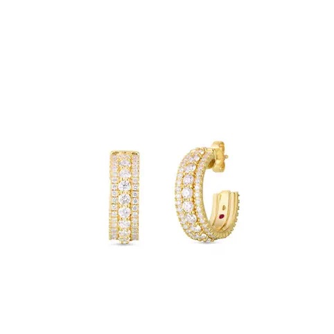 18k Gold Siena Diamond Huggy Earrings