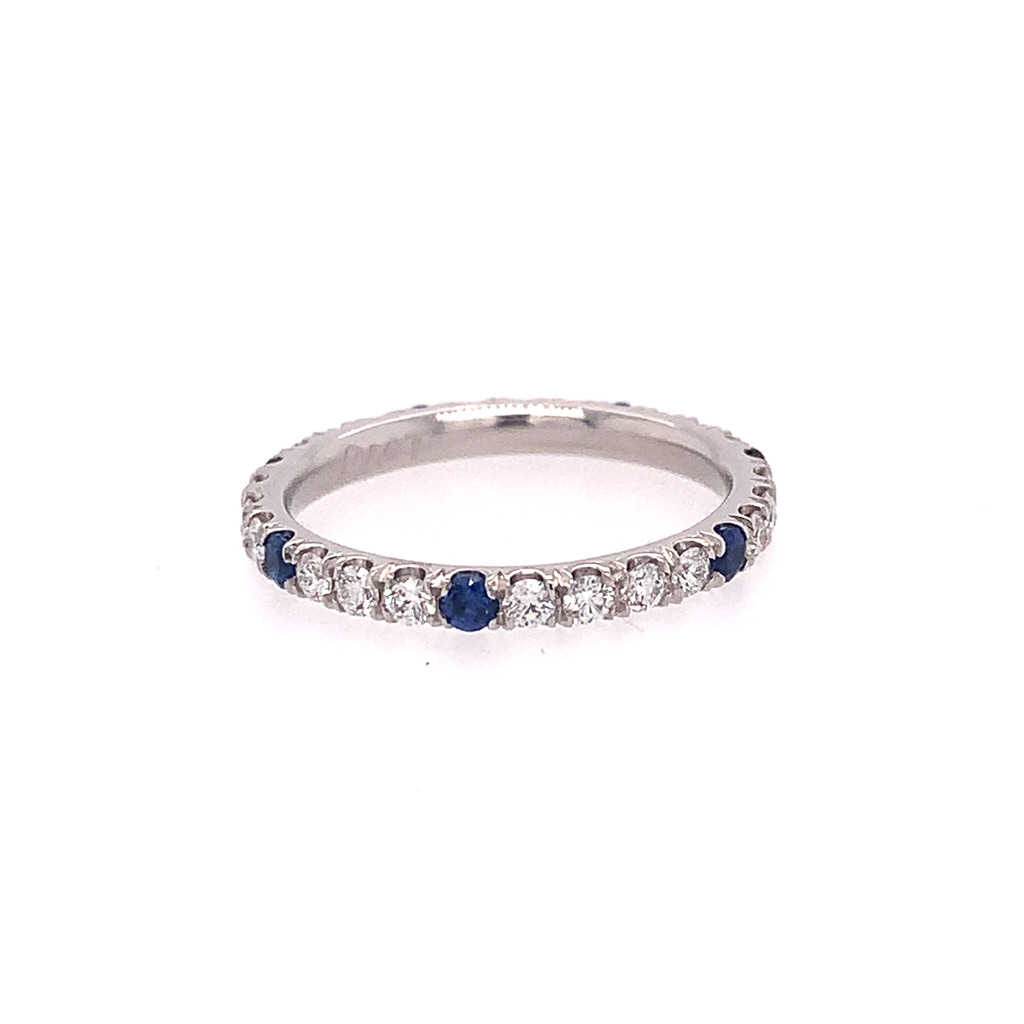 A Platinum Sapphire And Diamond Eternity Band.