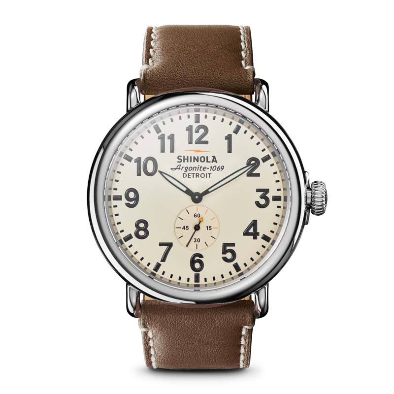 Runwell 47mm, Dk. Coffee Leather Strap Watch