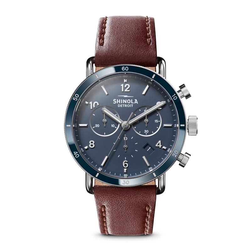 Canfield Sport 40mm, Dark Cognac Leather Strap Watch