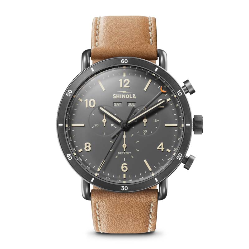 Canfield Sport 45mm, Natural Leather Strap Watch