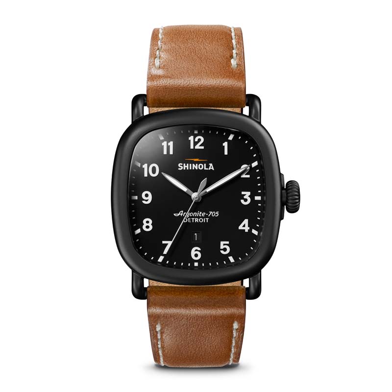 Guardian 41.5 x 43mm, Deep Tan Leather Strap Watch