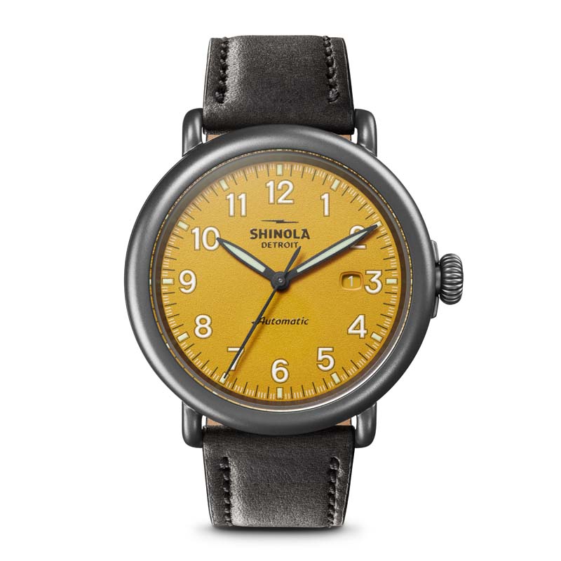 Runwell Automatic 45mm, Black Leather Strap Watch