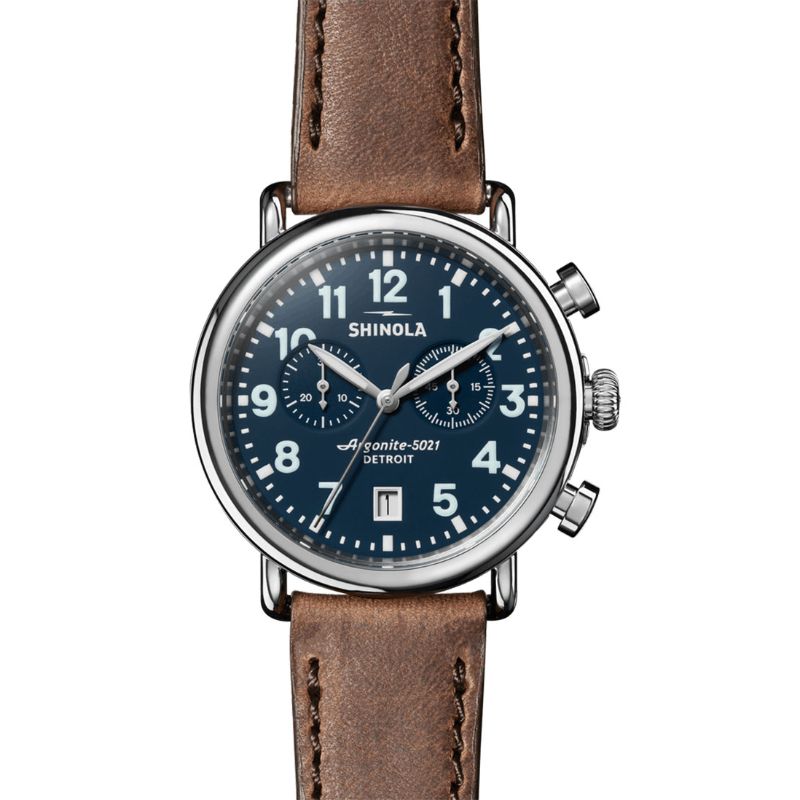 Runwell 41MM, Leather Strap Watch