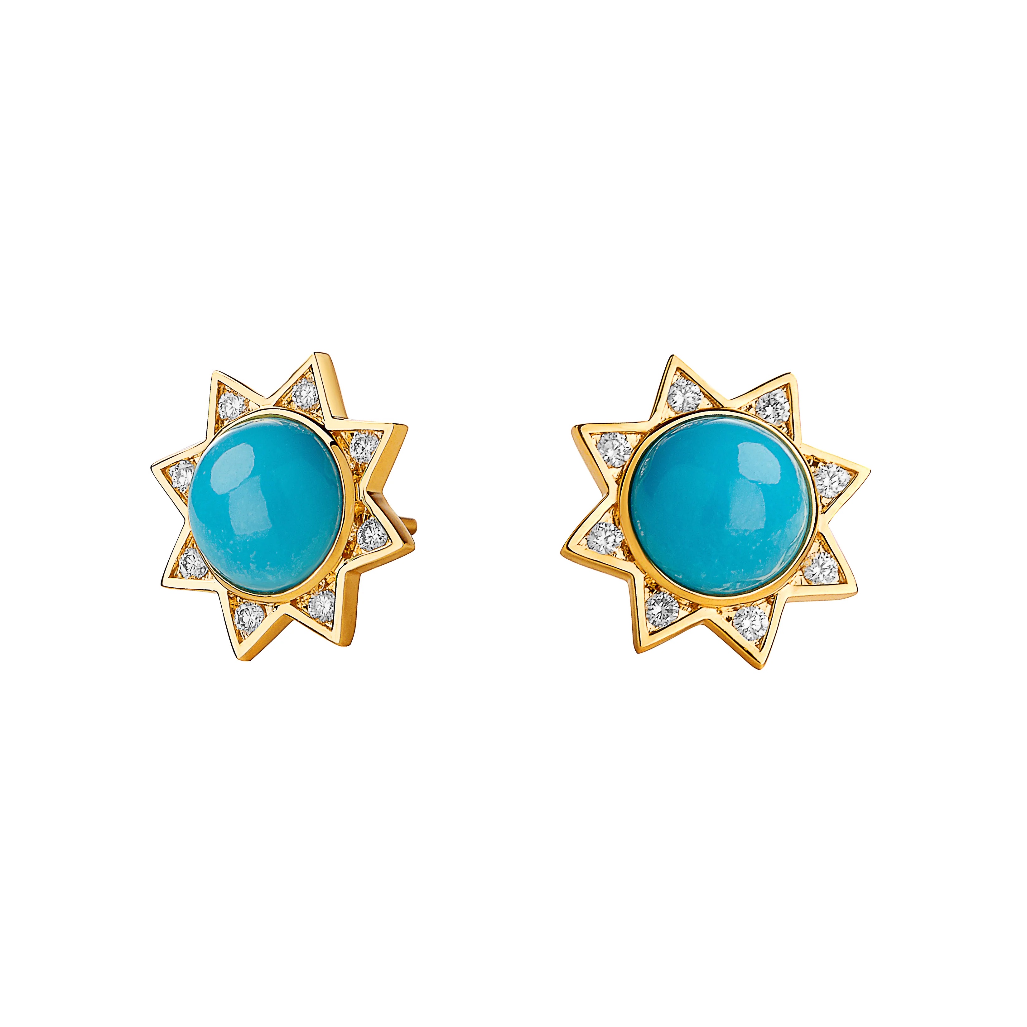 SYNA 18k Cosmic Star Stud Earrings 