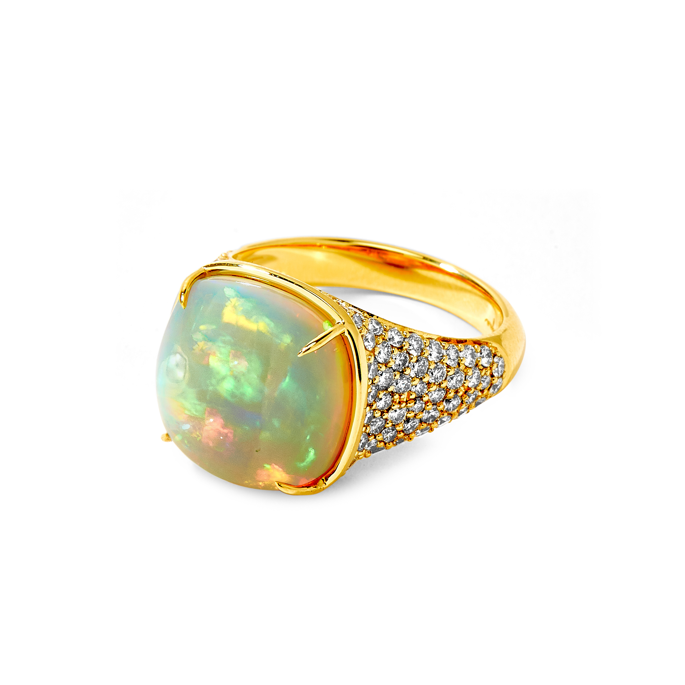 SYNA Mogul Ethiopian Opal Sugarloaf Ring