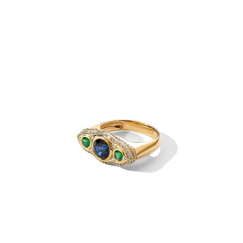 SYNA Mogul Sapphire & Emerald Ring