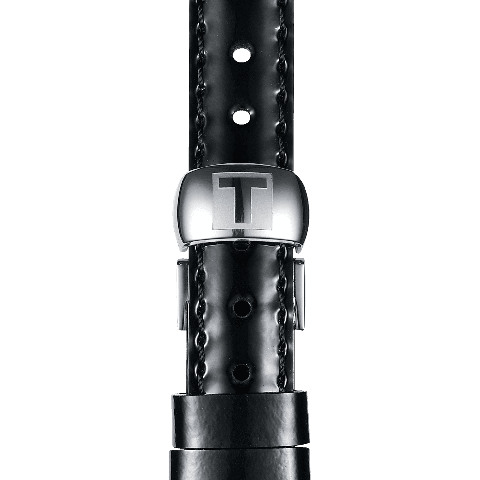 Tissot official black leather strap lugs 12 mm