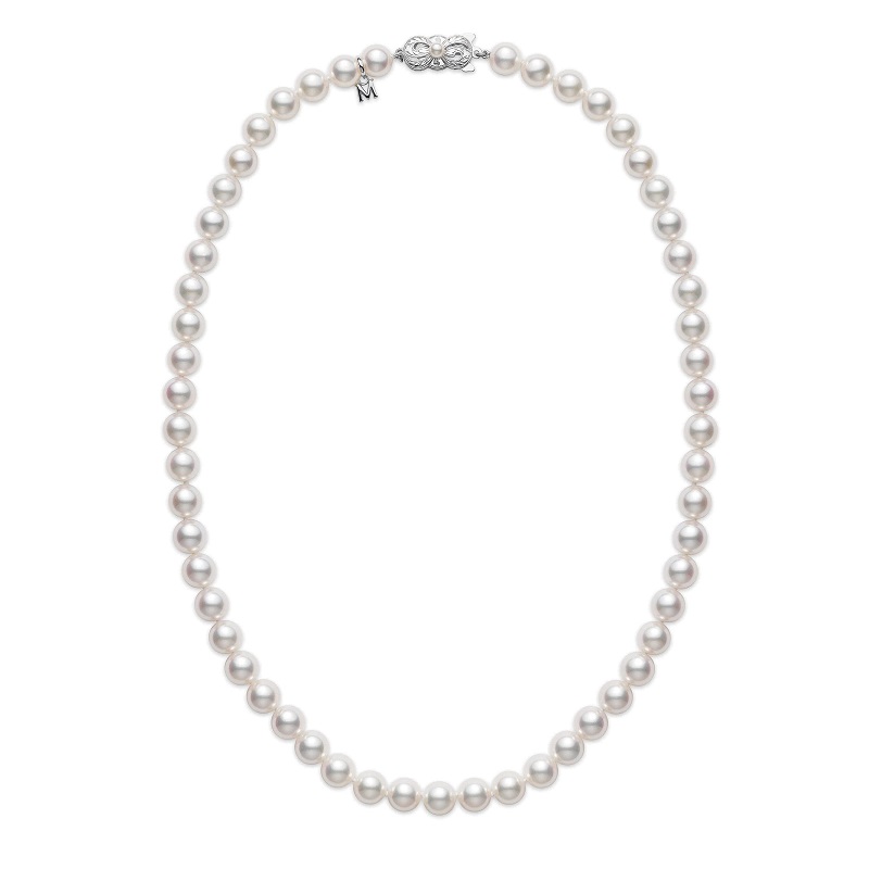 Mikimoto Princess Akoya Pearl Strand Necklace In 18k White Gold