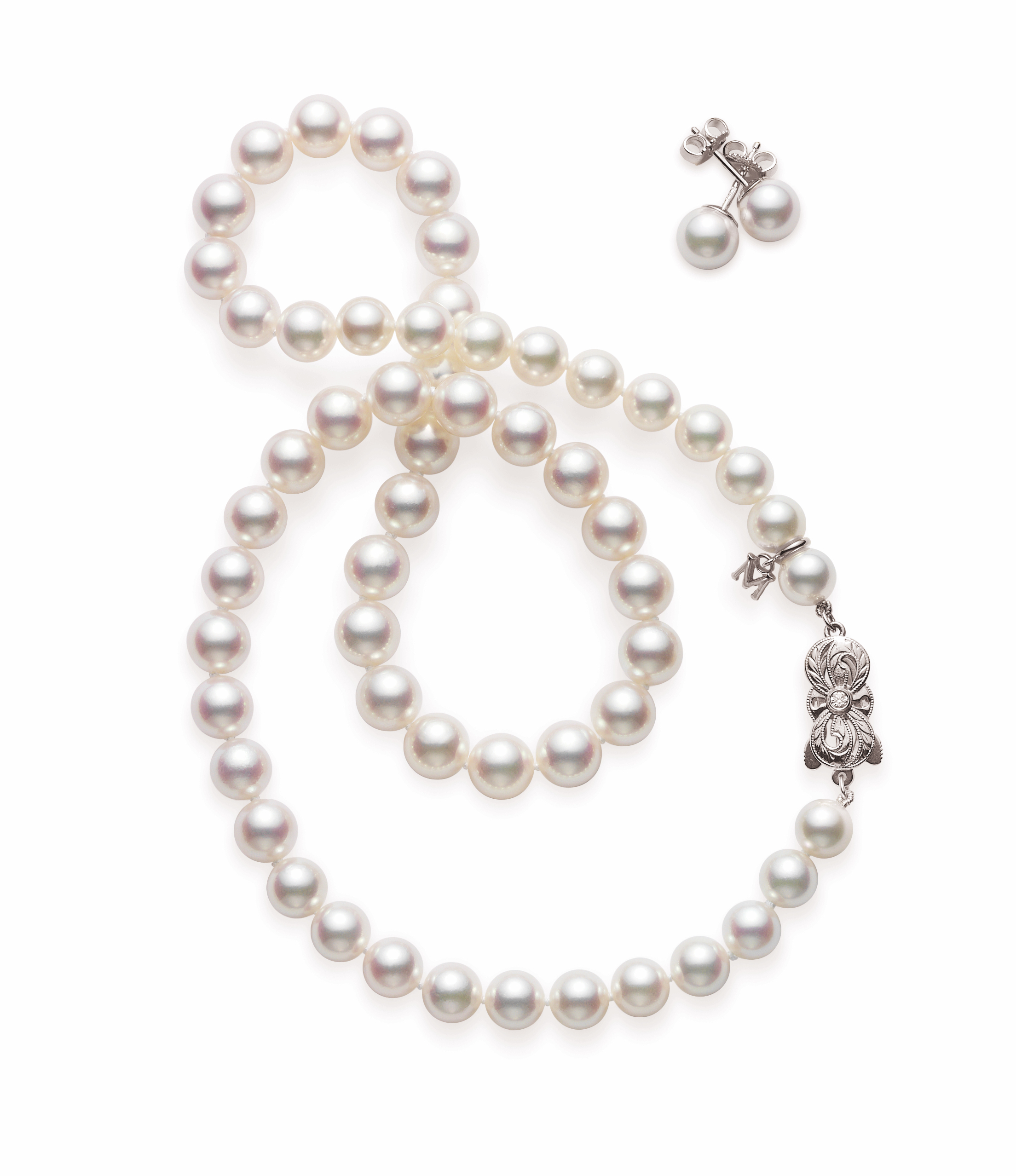 Mikimoto Akoya Cultured Pearl Two-piece Gift Set In 18k White Gold