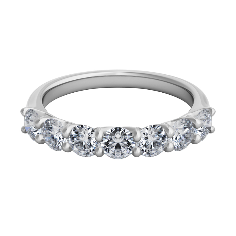 A Platinum Arched Trellis Diamond Band 