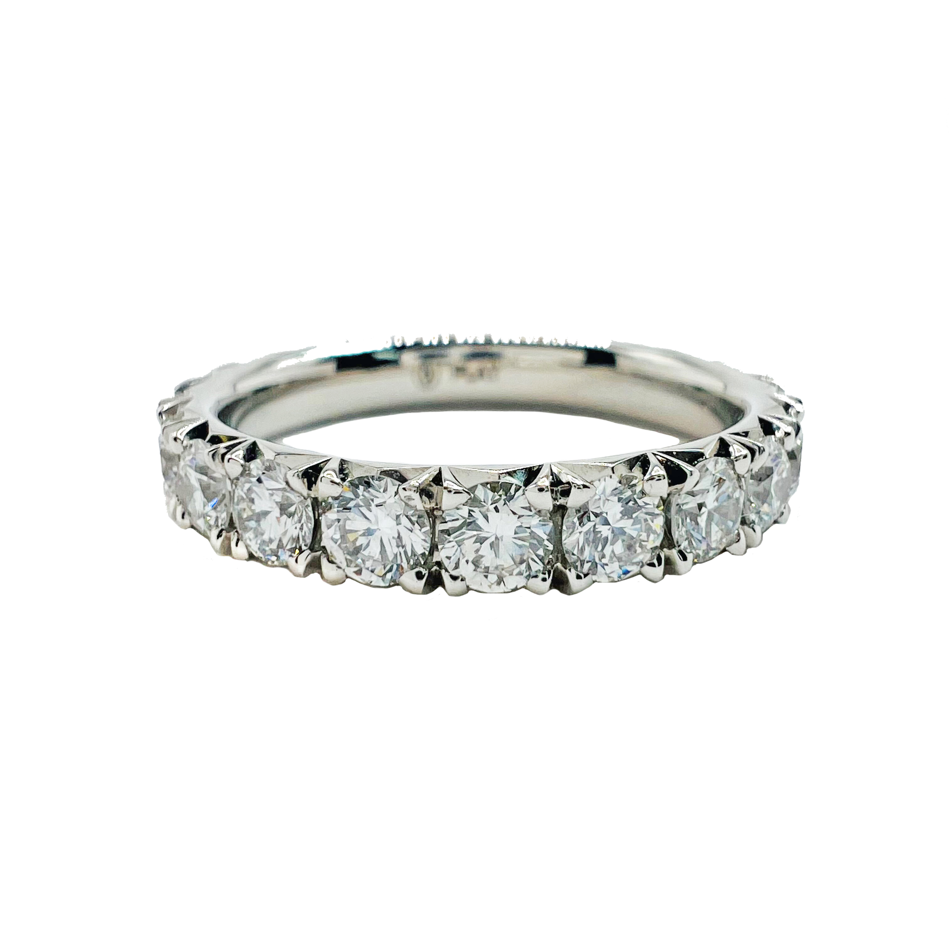 Platinum French Pave Eternity Band