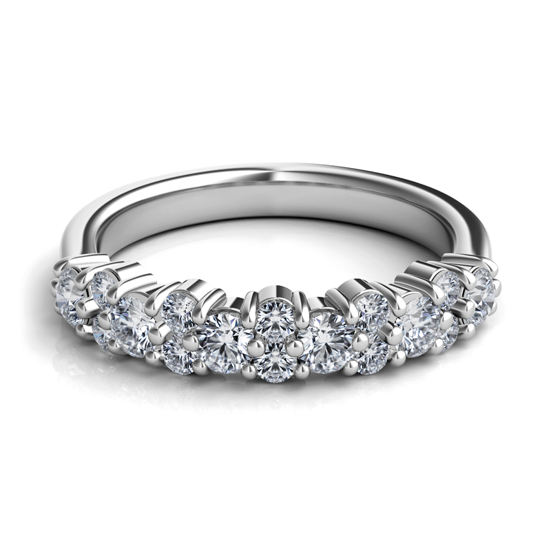 Platinum Alternating Diamond Band