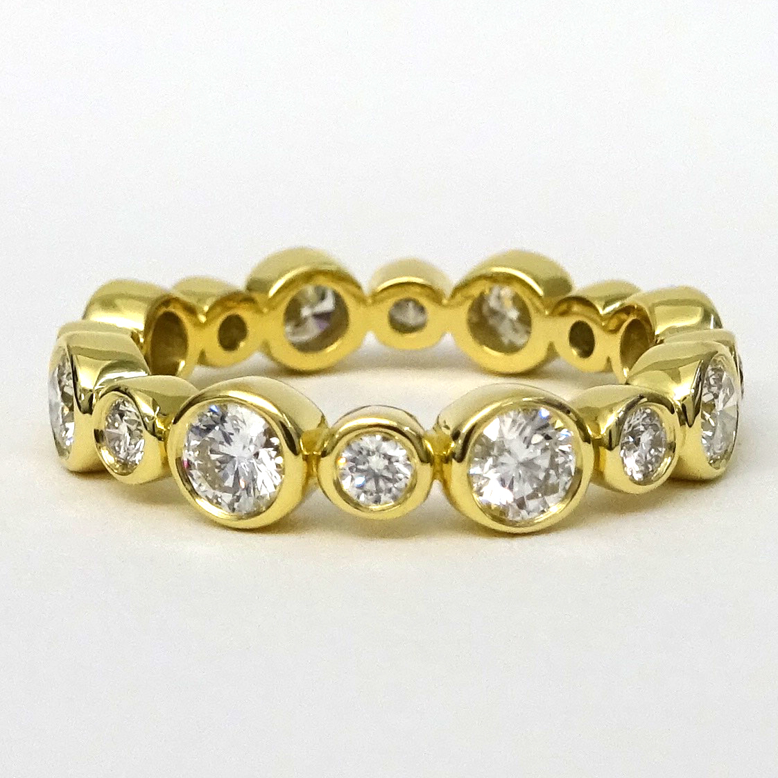 18k Yellow Gold Bezel Set Diamond Eternity Band 