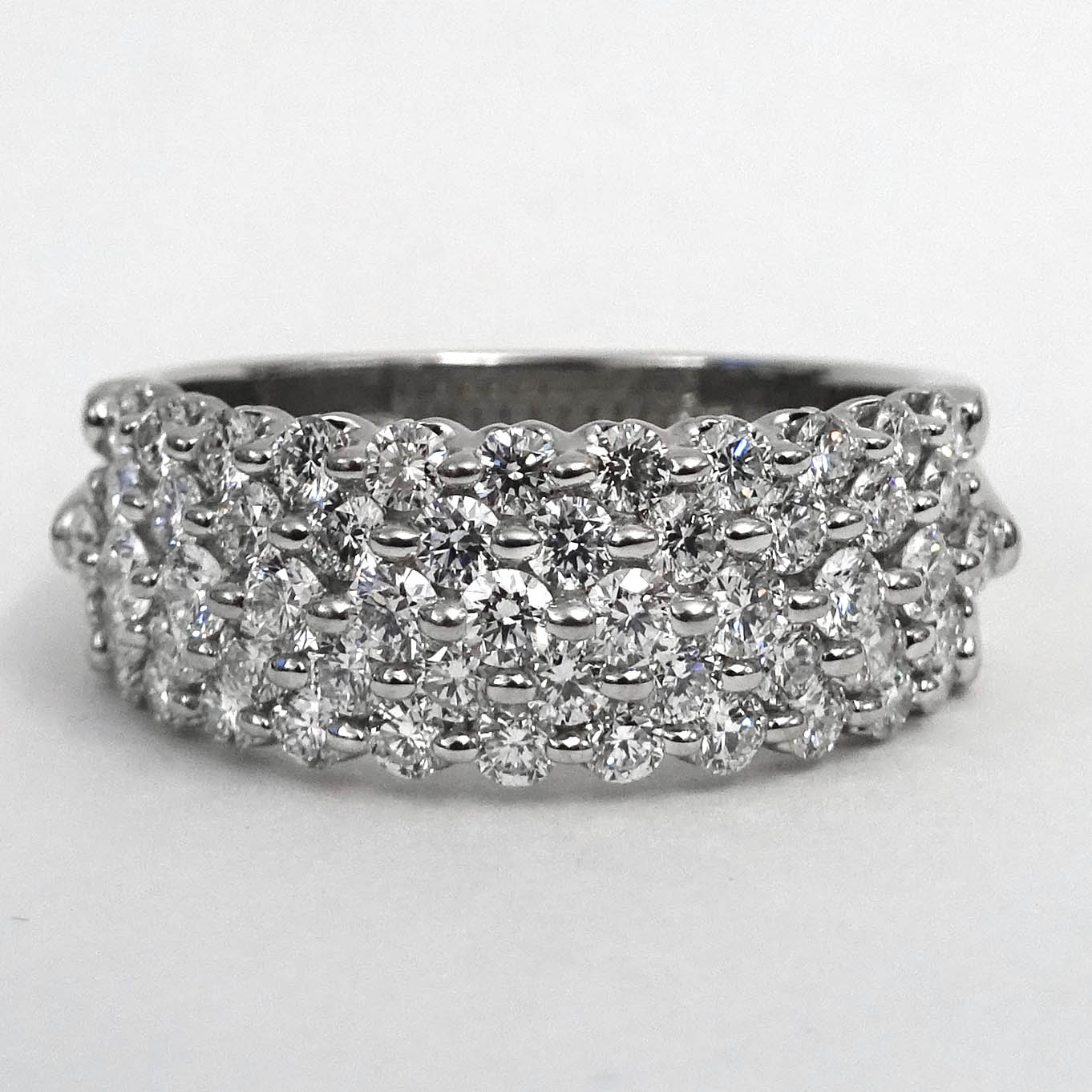 Platinum Five Row Royal-prong Diamond Band