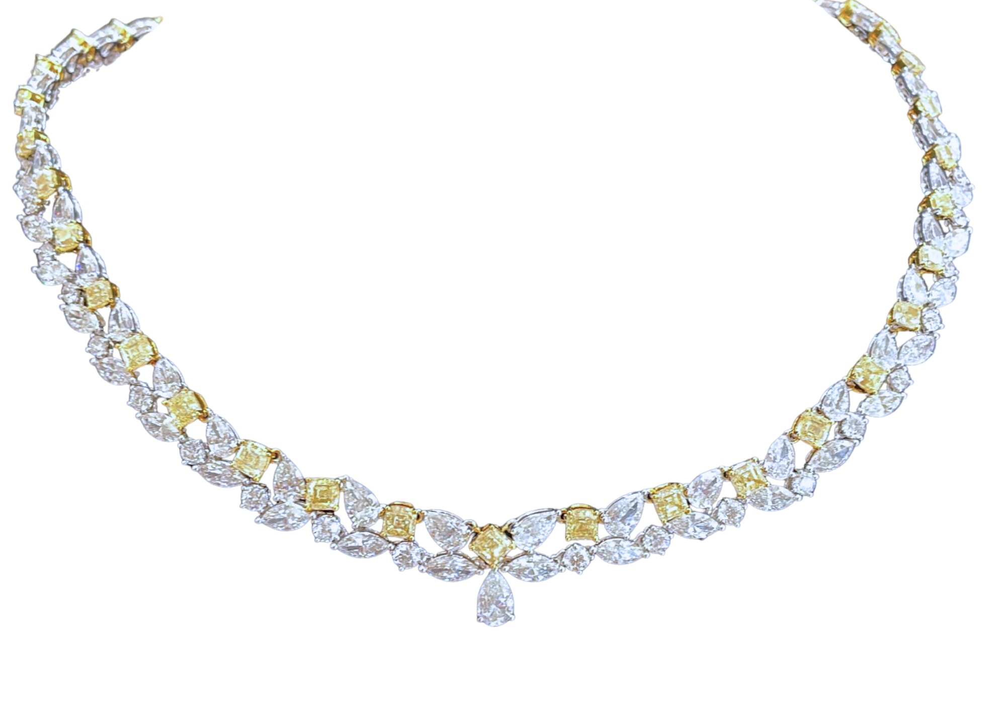 Yellow & White Diamond Necklace