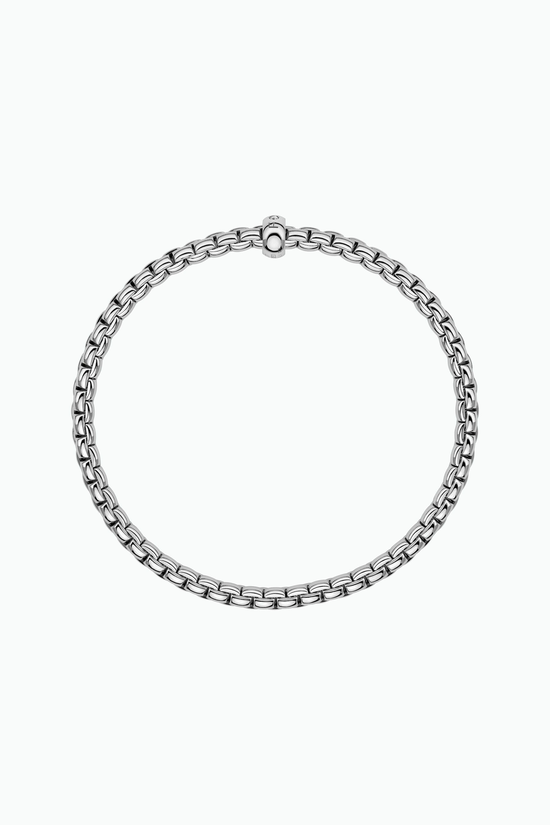 Fope 18k White Gold Flex'it Bracelet With Diamonds 