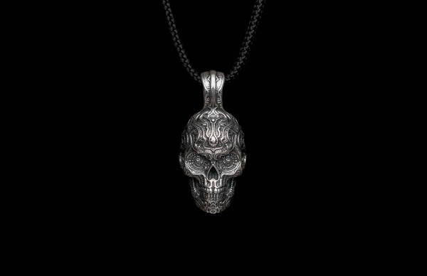 William Henry Sterling Silver Skull Pendant