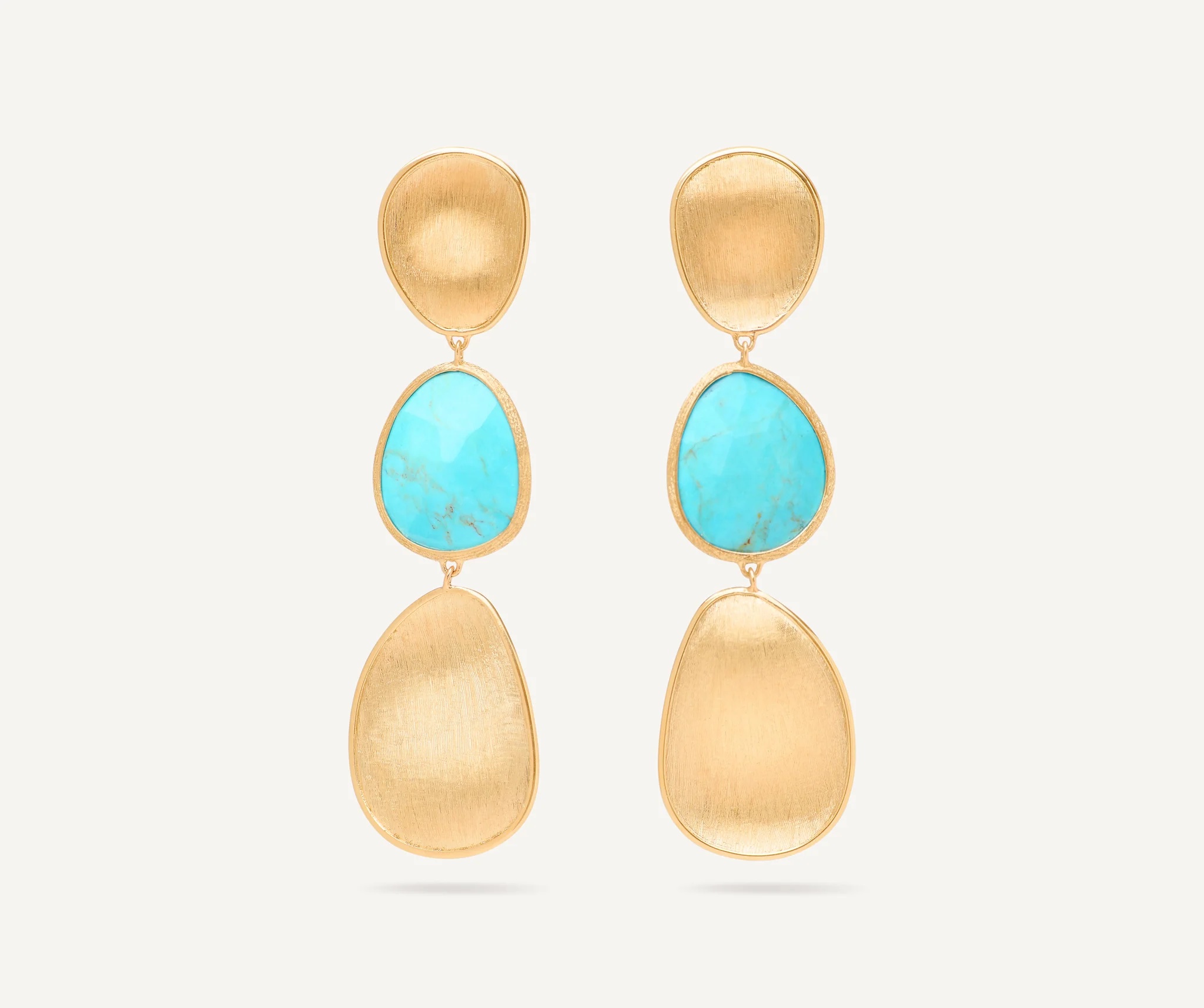 Lunaria Three-drop Turquoise Earrings