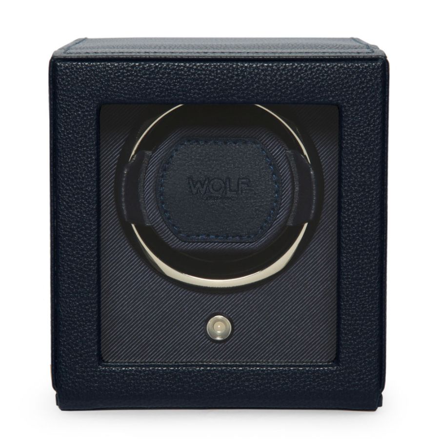 Wolf Navy Cub Single Watch Winder With Cover