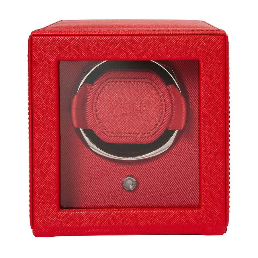 Wolf Red Cub Single Watch Winder With Cover