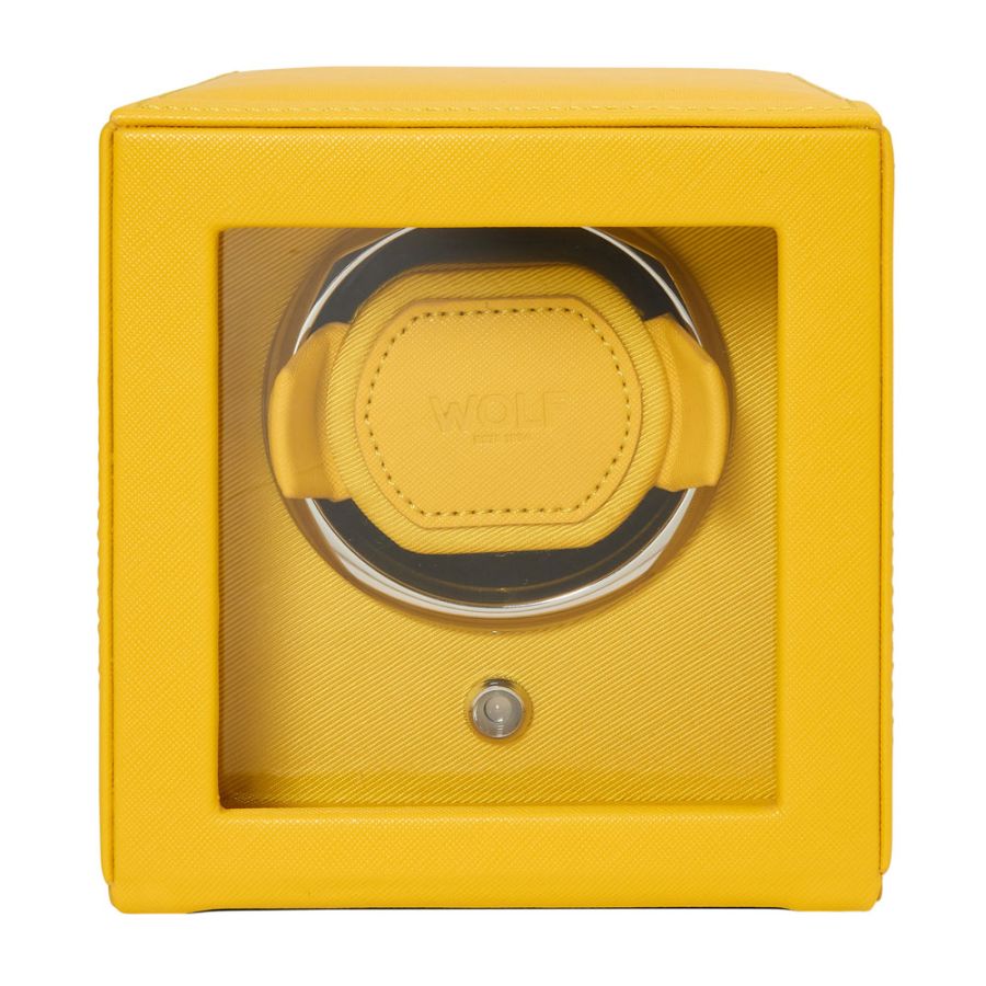 Wolf Yellow Cub Single Watch Winder With Cover