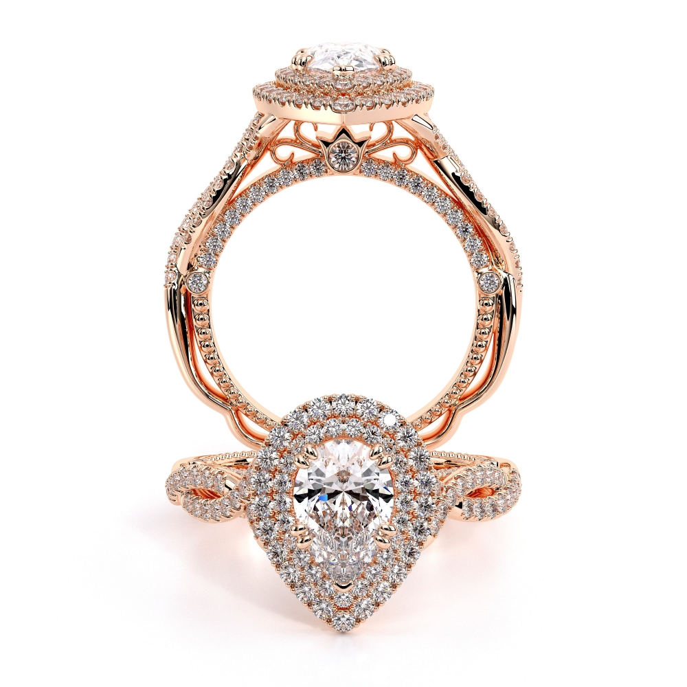 18K Rose Gold VENETIAN-5066 PEAR Ring