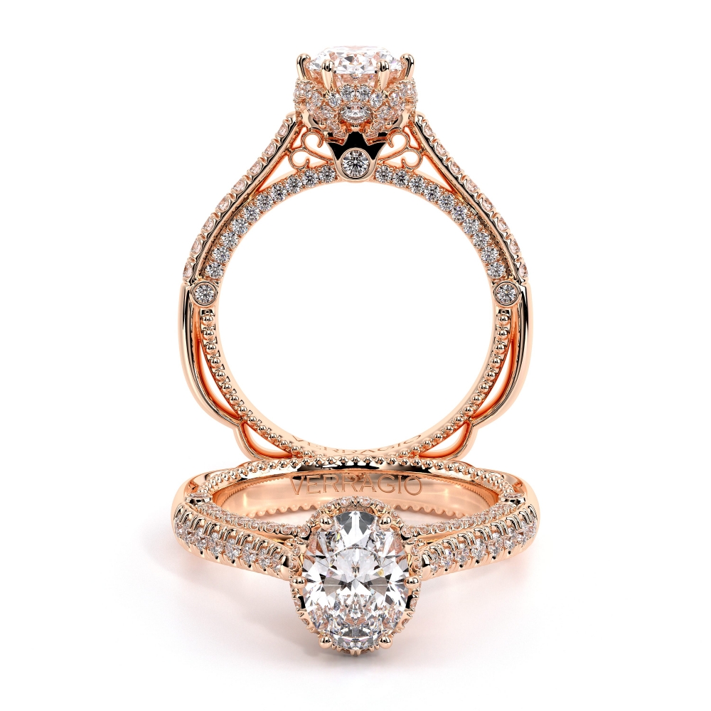 14K Rose Gold VENETIAN-5070DOV Ring