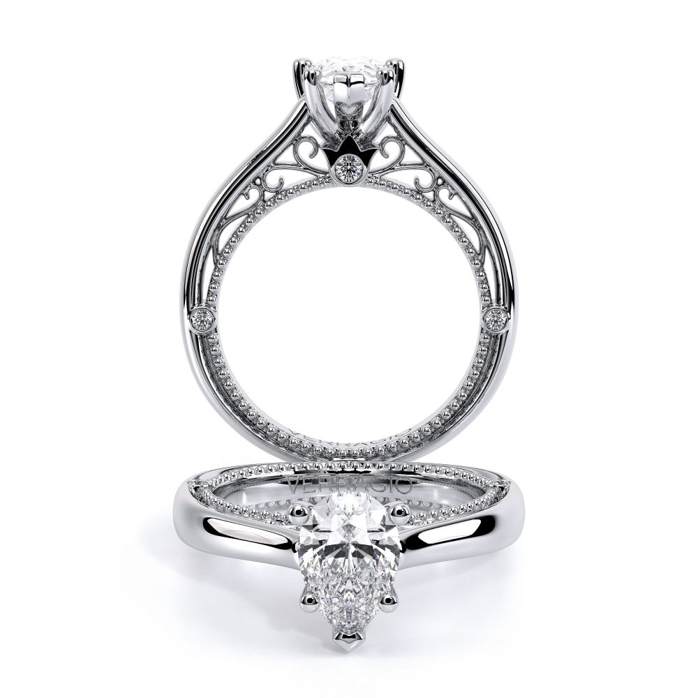 14K White Gold VENETIAN-5047PEAR Ring