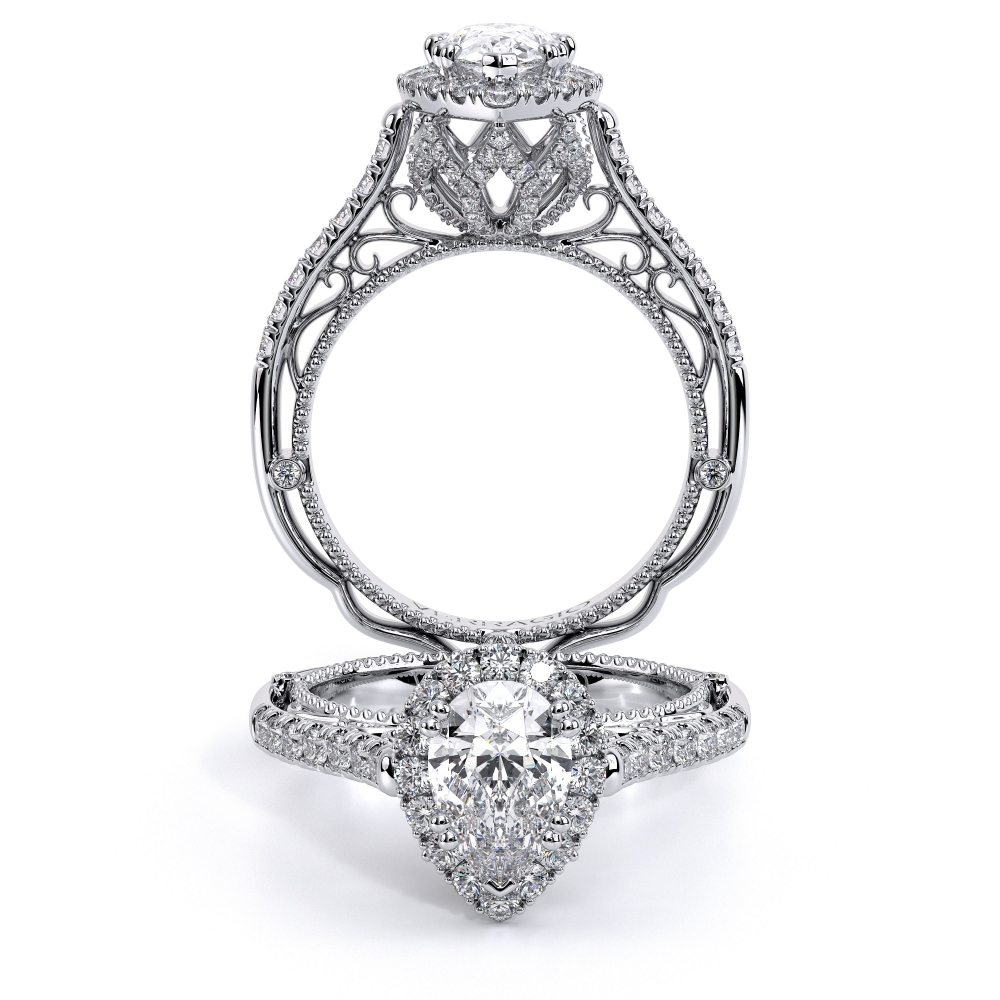 18K White Gold VENETIAN-5061PEAR Ring