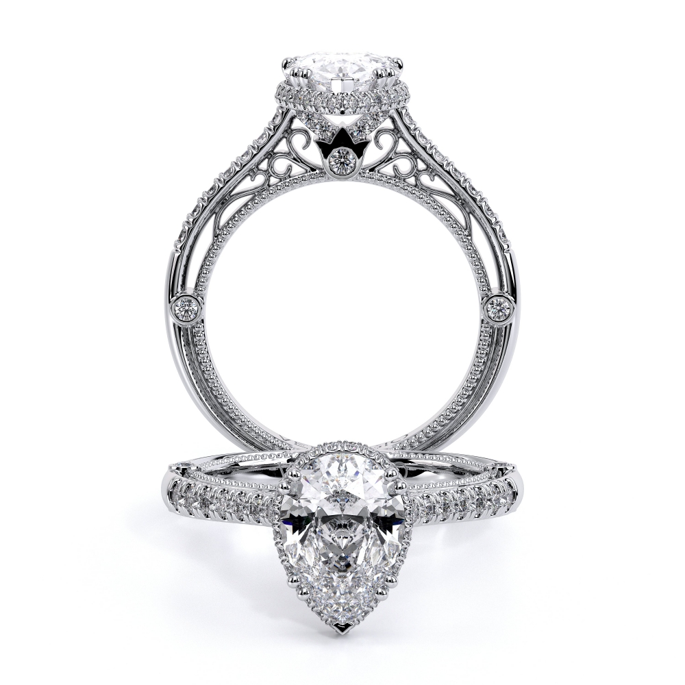 18K White Gold VENETIAN-5081PEAR Ring