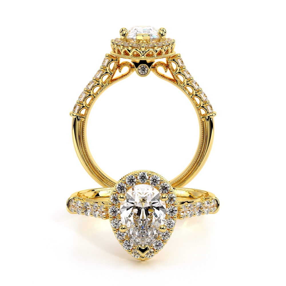 18K Yellow Gold Renaissance-903-PEAR Ring