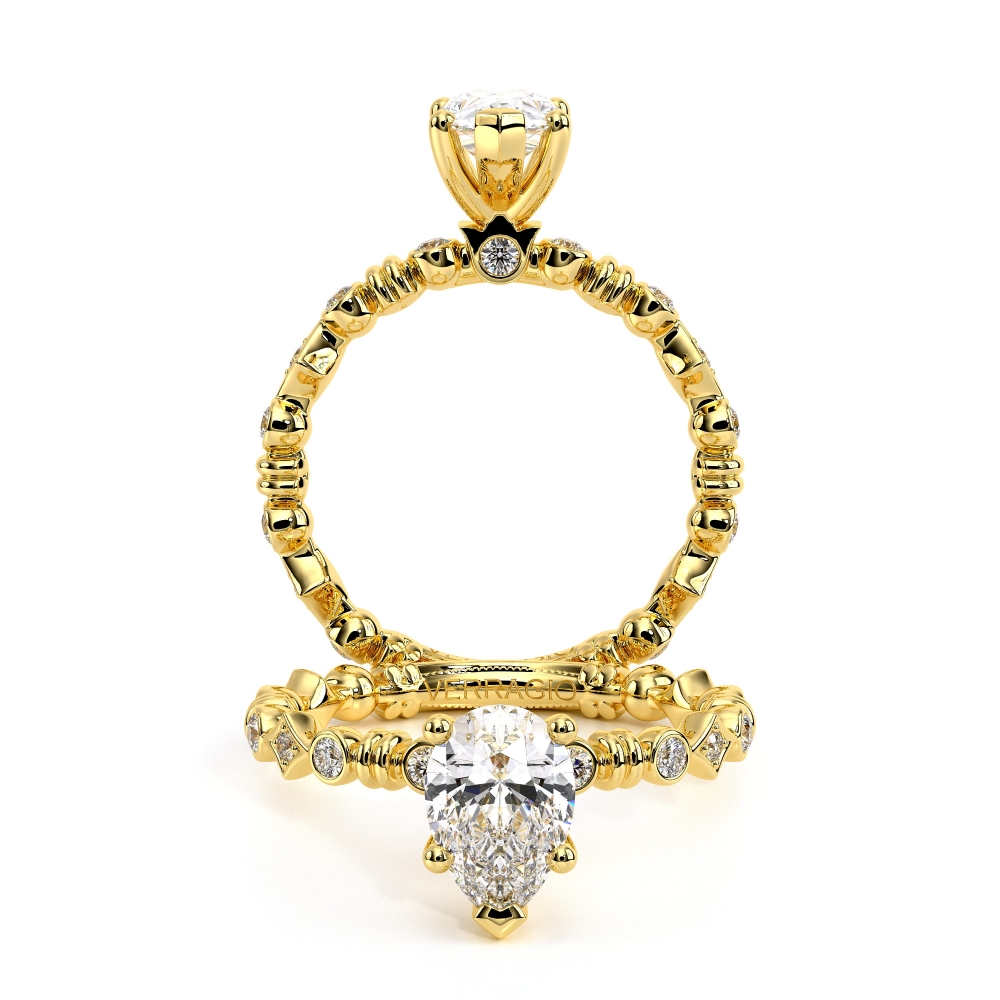 18K Yellow Gold Renaissance-973-PEAR Ring
